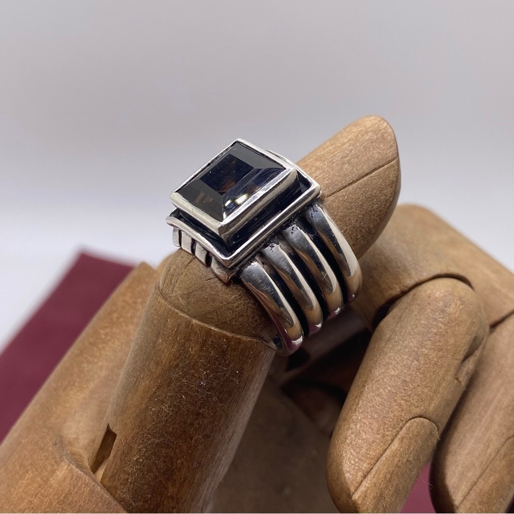 Rare Silpada Women's Faceted Smoky Quartz Sterling Silver Ring Size 7.5